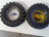 Two Goodyear tire ashtrays