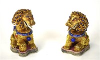 Pr 14K Gold Chinese Lions