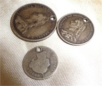 COINS - LOT OF 3 BRITISH & CANADA SILVER 1800's