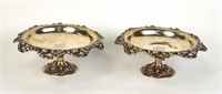 Pair Tiffany Silver Footed Compotes