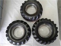 3 Firestone tractor tire ashtrays