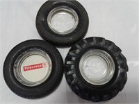 3 Firestone tire ashtrays