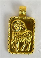 18 K Gold FRED Paris Zodiac Pendant (Ram)