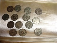COINS - LOT OF 14 SILVER BRITISH 3 PENCE 1879-1941
