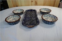 TEMP-TATIONS - 4- SMALL BOWLS, SERVING TRAY