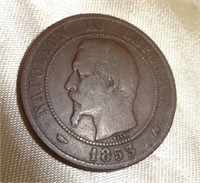 COIN - 1853 NAPOLEAN III FRANCE 10 FRANCS