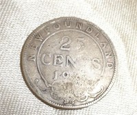 COIN - 1917 NEWFOUNDLAND SILVER QUARTER