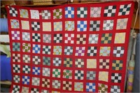 RED QUILT 92" X 96"