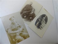 REAL PHOTO POST CARDS LOT OF 3 SOLDIERS WW1