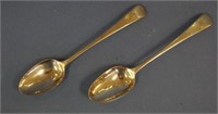 Pair of Geo III bright cut sterling silver spoons