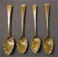 Four George III sterling silver teaspoons