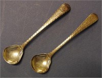 Pair of Victorian sterling silver salt spoons