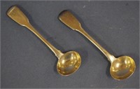 Pair of George III sterling silver salt spoons