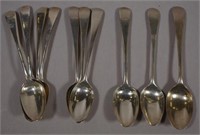 Ten Old English pattern sterling silver teaspoons