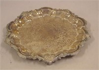 Victorian English silver plated small salver