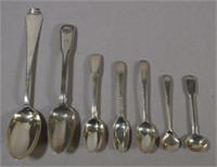 Collection of 7 various silver spoons
