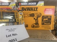 Dewalt Cordless 20V Lithium Drill w/Bit Set