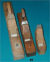 Set of three Scioto Works wooden bench planes