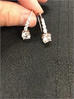 Sterling & CZ Drop Earrings