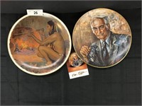 2 Decor Plates~U.S. Rep. Barry Goldwater~Signed(?)