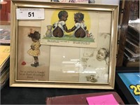 2 Black Americana Post Cards & Baby Photo