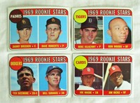 1969 Topps #536, #544, #552, #559 (Rookie Stars)
