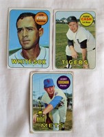 1969 Topps #75, #80 #90 - 3 Cards