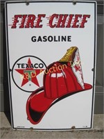 1960 Fire Chief Porcelain Pump Sign