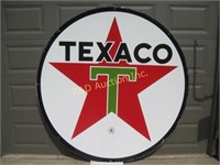 6'  Diameter Texaco Double Sided Porcelain Sign
