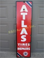 Single Sided Porcelain Atlas Tire Sign