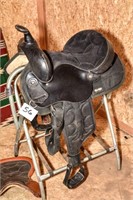 WESTERN BLACK BARREL RACING SADDLE