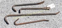 4 Assorted Prybars-17" to 32"