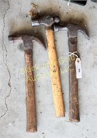 3 Wooden-handled Hammers