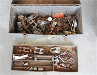 22" Plastic Toolbox w/ Assorted Parts