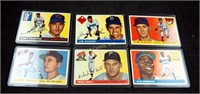 6 Vintage 1950's Topps Collectible Baseball Cards
