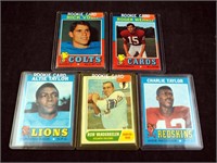 5 Vintage 1970s N F L Player Rookie Cards Lot