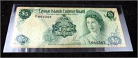 Vintage '71 Cayman Islands Five 5 Dollar Currency