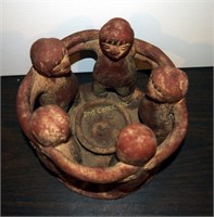 Vintage Mayan Circle Of Friends Dance Pottery