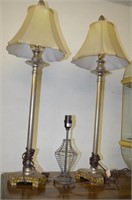 Pair of lamps and smaller lamp