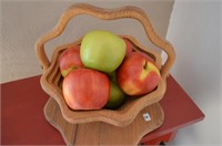 Wood basket and apples