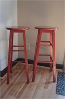 Pair of red stools