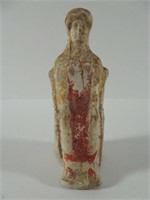 Ancient Greek Polychrome Pottery Figurine Woman