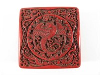 Chinese Red Lacquer Dragon Box