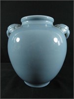 Chinese Pale Blue Vase Bird Handles Seal