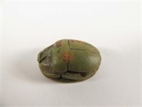 Ancient Egyptian Faience Green Scarab