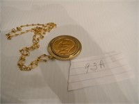 Gold plated 1972 Ike Dollar on chain