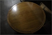 Wood Round Coffee Table on Wheels