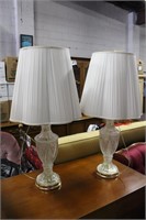 Matching Cut Glass Table Lamps