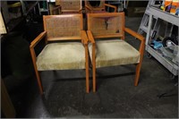 Two Contemporary Cane-back Chairs - Light Colored