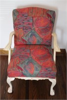 Wood and Upholstered Armchair